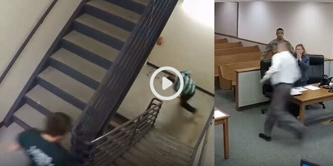 പ്രതികള്‍ കോടതി മുറിയില്‍ നിന്നും ഇറങ്ങിയോടി; പിന്നാലെ കുതിച്ച് ജഡ്ജിയും; വൈറല്‍ വീഡിയോ കാണാം